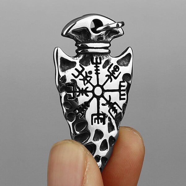 Vintage Viking Valknut Pendant  Norse Mythology  Viking Compass Necklace