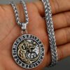 Viking Style Various Wolf Head Runes Unisex Necklace Pendant
