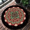 Mandala Bedroom Carpet Children's Room Floor Mat Non-slip Computer Chair Study Mat Ethnic Style Living Room Round Carpet