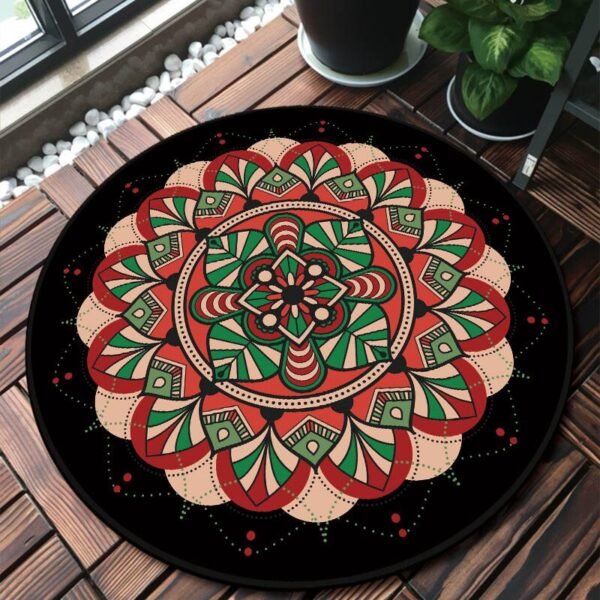 Mandala Bedroom Carpet Children's Room Floor Mat Non-slip Computer Chair Study Mat Ethnic Style Living Room Round Carpet