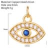 Heart Greek Eye Gold Color Pendant Charms for Diy Earrings  Evil Blue Eye Charms