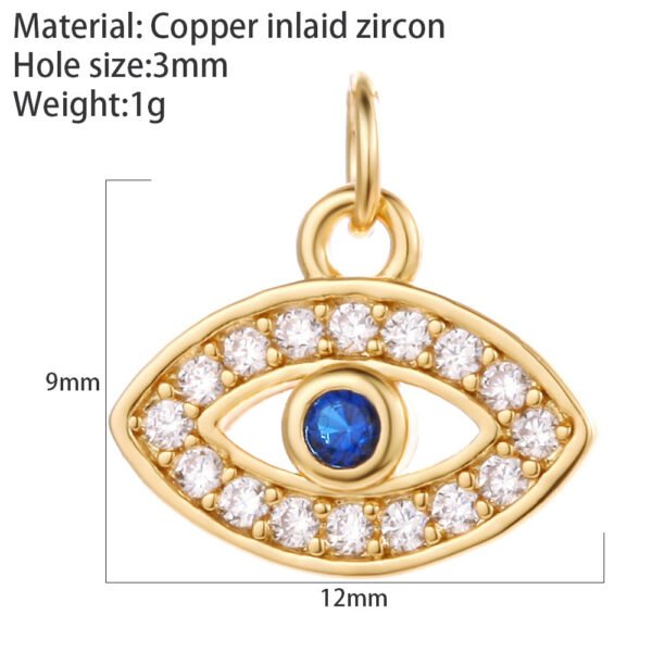 Heart Greek Eye Gold Color Pendant Charms for Diy Earrings  Evil Blue Eye Charms