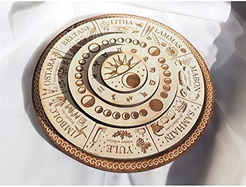 Pagan Wheel of The Year Calendar ,Wiccan Neo-Pagan Sabbats, Moon Phases, Astrological Zodiac with Guide