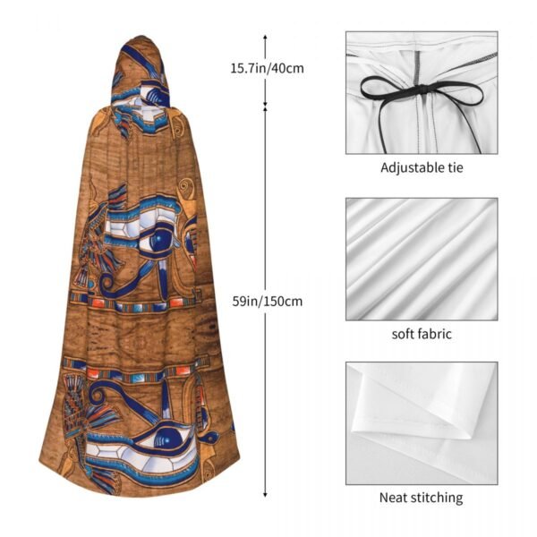 Long Cape Cloak Egyptian Papyrus Horus Eye Hooded Cloak Coat Autumn Hoodies