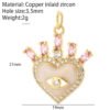 Heart Greek Eye Gold Color Pendant Charms for Diy Earrings  Evil Blue Eye Charms
