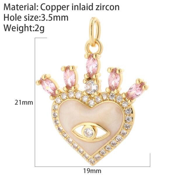 Heart Greek Eye Gold Color Pendant Charms for Diy Earrings  Evil Blue Eye Charms