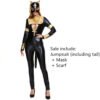 Halloween Costume For Women Cat Suits Sexy Jumpsuit with Whip And Cat Mask Leather Cosplay Uniform Nightclub Party Bodysuit