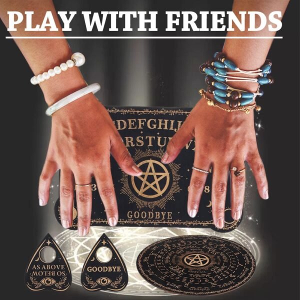 Stars Sun  Moon Black Wooden Spirit Board