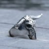 Gothic Stainless Steel Bull Skull Ring