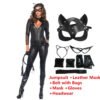 Halloween Costume For Women Cat Suits Sexy Jumpsuit with Whip And Cat Mask Leather Cosplay Uniform Nightclub Party Bodysuit