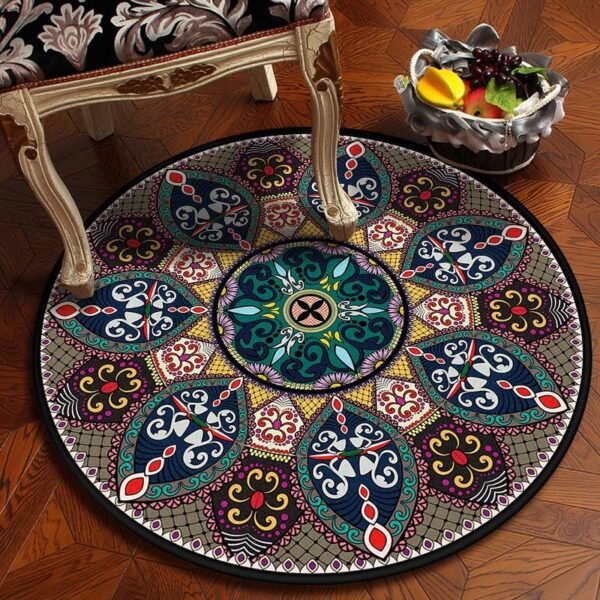 Bedroom Children's Room Home Decor Floor Mats Round Rugs Living Room Mandala Non-Slip Rugs