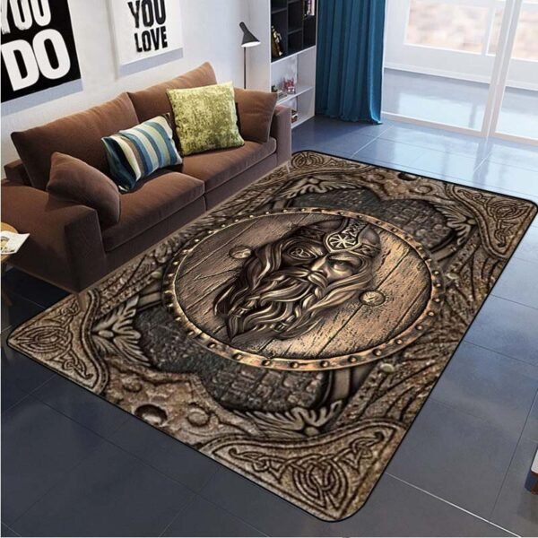 Viking Odin Wolf Rug Viking Norse Mythology Large Rugs Area Rug Comfortable Carpet Floor Mat Rugs for Bedroom Printed Mat Decor