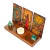 Wood Triple Moon Stand Wooden Tarot Card Candle Display Holder Altar Supplies