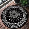 Mandala Bedroom Carpet Children's Room Floor Mat Non-slip Computer Chair Study Mat Ethnic Style Living Room Round Carpet