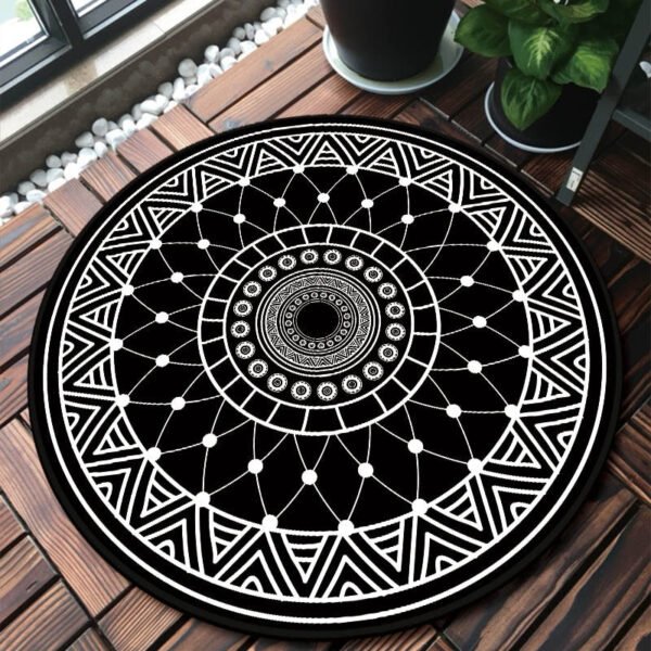 Mandala Bedroom Carpet Children's Room Floor Mat Non-slip Computer Chair Study Mat Ethnic Style Living Room Round Carpet