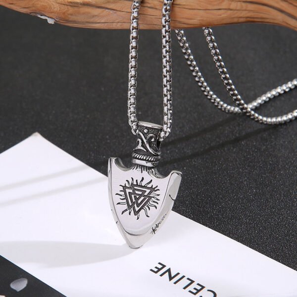 Vintage Viking Valknut Pendant  Norse Mythology  Viking Compass Necklace
