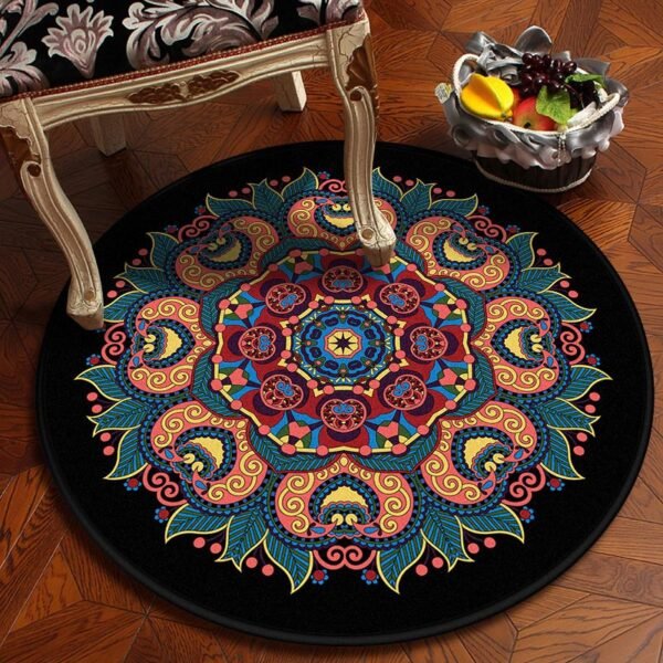 Bedroom Children's Room Home Decor Floor Mats Round Rugs Living Room Mandala Non-Slip Rugs