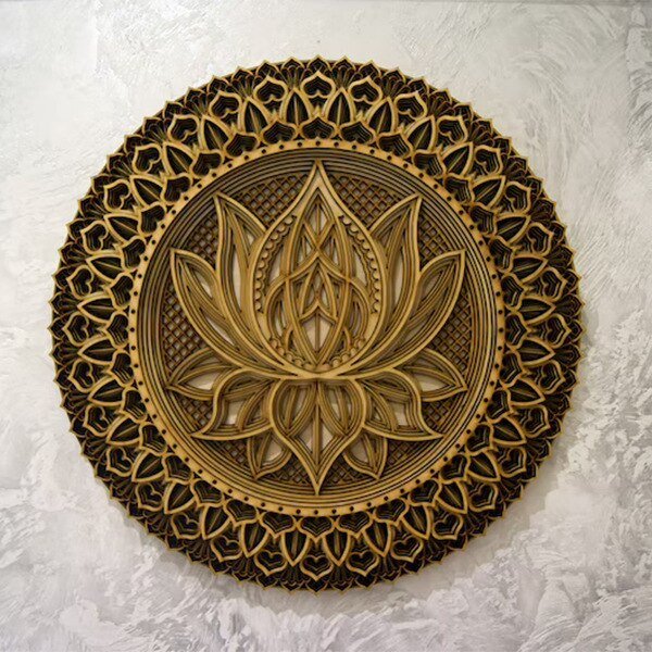 Iron Lotus Flower Mandala Wall Mount Decoration