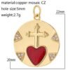 Heart Greek Eye Gold Color Pendant Charms for Diy Earrings  Evil Blue Eye Charms