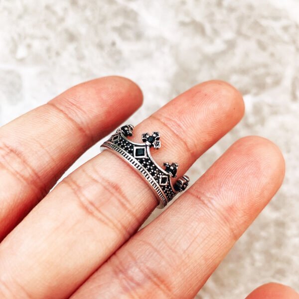 Royal Ring Crown Europe Style Victorian Fine Jewelry  Pure 925 Sterling Silver Gift