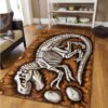 3D Mats Dinosaur Fossil Art Premium Rug Square Flannel Anti-slip Large Carpet Living Room Home Decor Kids Bedroom Furry Carpet