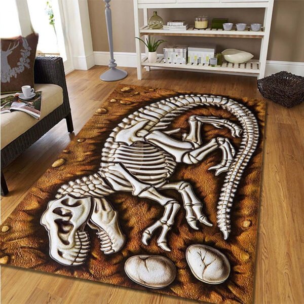3D Mats Dinosaur Fossil Art Premium Rug Square Flannel Anti-slip Large Carpet Living Room Home Decor Kids Bedroom Furry Carpet