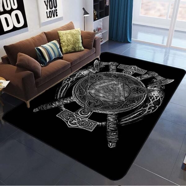 Viking Odin Wolf Rug Viking Norse Mythology Large Rugs Area Rug Comfortable Carpet Floor Mat Rugs for Bedroom Printed Mat Decor