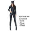 Halloween Costume For Women Cat Suits Sexy Jumpsuit with Whip And Cat Mask Leather Cosplay Uniform Nightclub Party Bodysuit