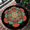 Mandala Bedroom Carpet Children's Room Floor Mat Non-slip Computer Chair Study Mat Ethnic Style Living Room Round Carpet