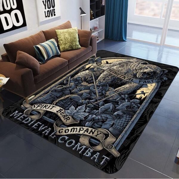 Viking Odin Wolf Rug Viking Norse Mythology Large Rugs Area Rug Comfortable Carpet Floor Mat Rugs for Bedroom Printed Mat Decor