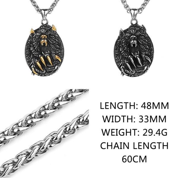 Viking Style Various Wolf Head Runes Unisex Necklace Pendant