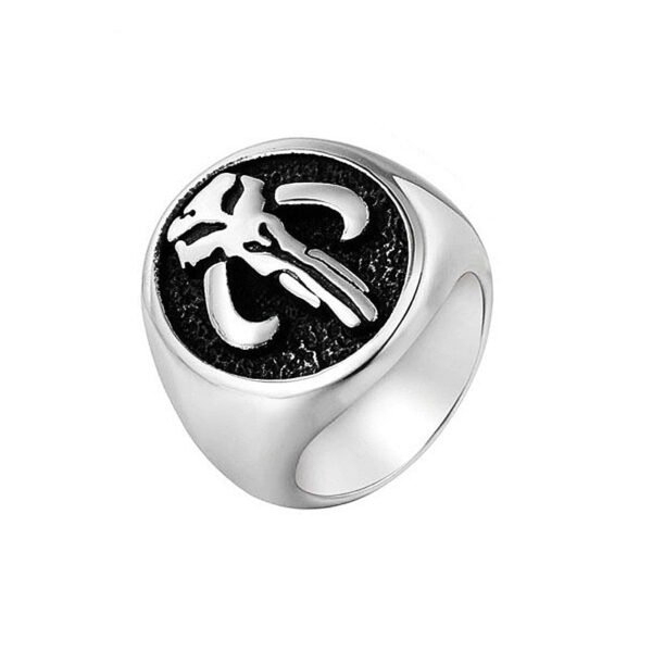 Mens Gold/Silver Color Stainless Steel Punisher Skull Rings
