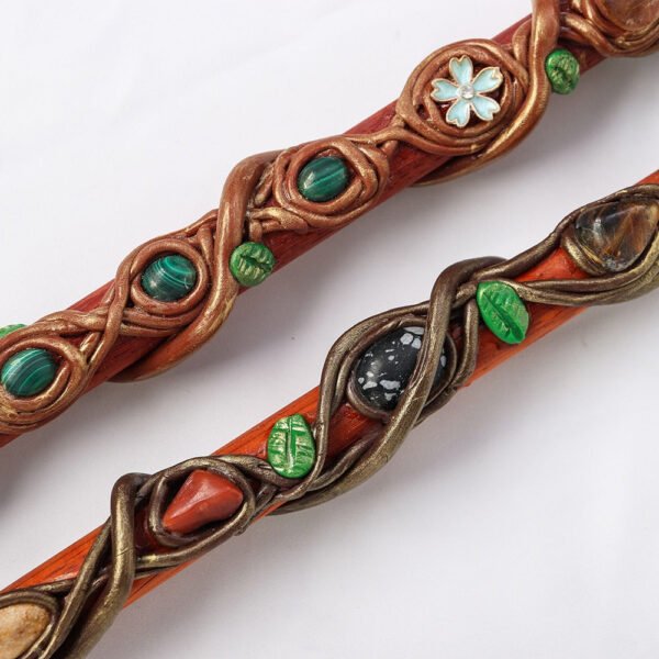 Handmade Natural Healing Crystal Magic Wand Amethyst Clear Quartz