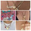 Heart Greek Eye Gold Color Pendant Charms for Diy Earrings  Evil Blue Eye Charms