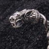 S925 Sterling Silver Viking Wolf Bangle With Wood Box As Gift For Men Or Women - Bangles
