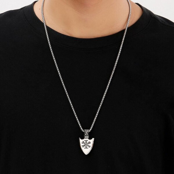 Vintage Viking Valknut Pendant  Norse Mythology  Viking Compass Necklace