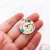 Magical Lucky Symbols Gold Turquoise Amulet