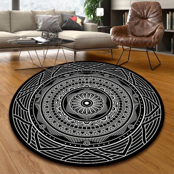 Mandala Bedroom Carpet Children's Room Floor Mat Non-slip Computer Chair Study Mat Ethnic Style Living Room Round Carpet