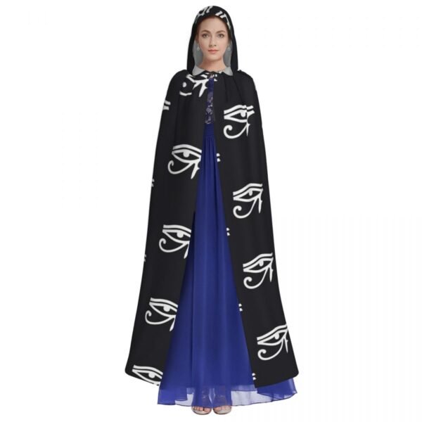 Eye Of Horus Pattern Halloween Party Cosplay Woman Men Adult Long Witchcraft Robe Hood