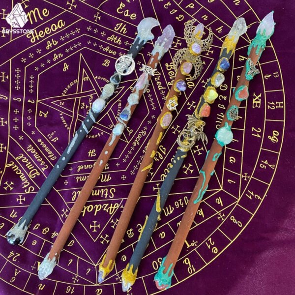 Natural Crystal Magic Witch Wands Stones Rose Quartz Pagan Wizard Power Mineral Witchcraft Wicca Altar Pendulum Home Decoration