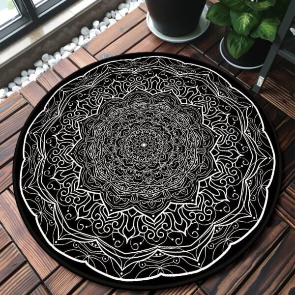 Mandala Bedroom Carpet Children's Room Floor Mat Non-slip Computer Chair Study Mat Ethnic Style Living Room Round Carpet