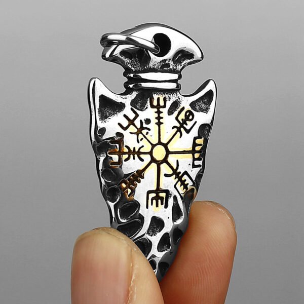 Vintage Viking Valknut Pendant  Norse Mythology  Viking Compass Necklace