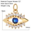 Heart Greek Eye Gold Color Pendant Charms for Diy Earrings  Evil Blue Eye Charms