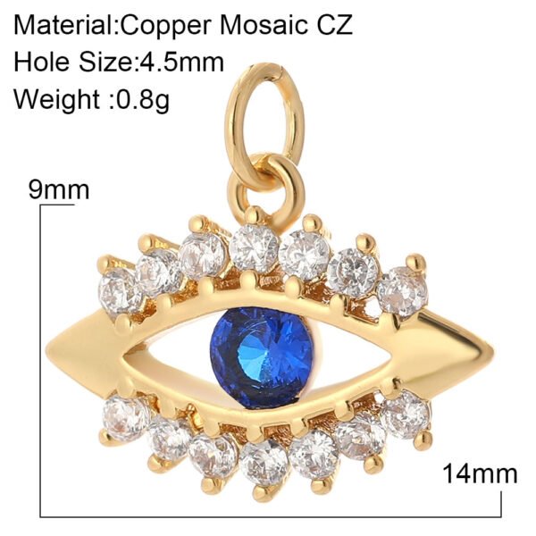 Heart Greek Eye Gold Color Pendant Charms for Diy Earrings  Evil Blue Eye Charms