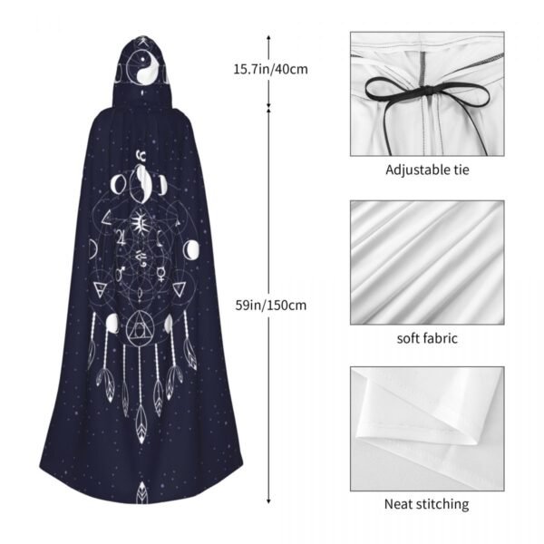 Hooded Cloak Unisex Cloak with Hood Dreams Catcher With Ying Yang And Eye Of Horus Cloak Vampire Witch Cape Cosplay Costume