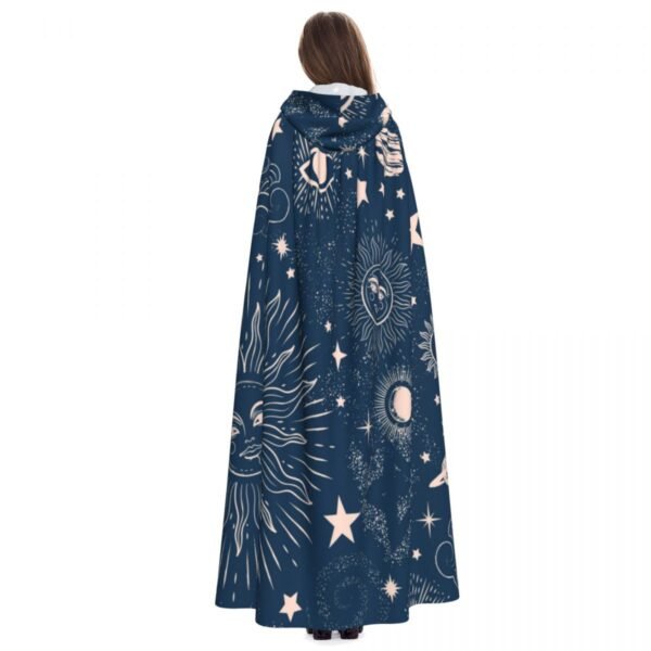 Adult Cloak Cape Hooded Space Galaxy Constellation Zodiac Star Medieval Costume Witch Wicca Vampire Elf Purim Carnival Party