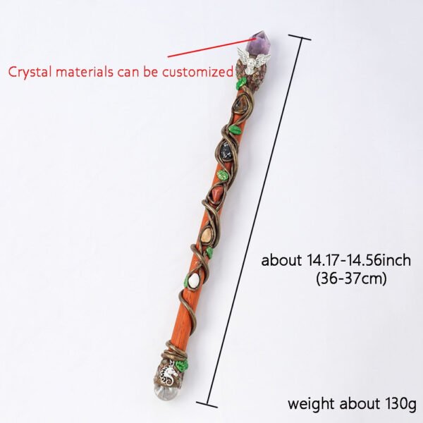 Handmade Natural Healing Crystal Magic Wand Amethyst Clear Quartz
