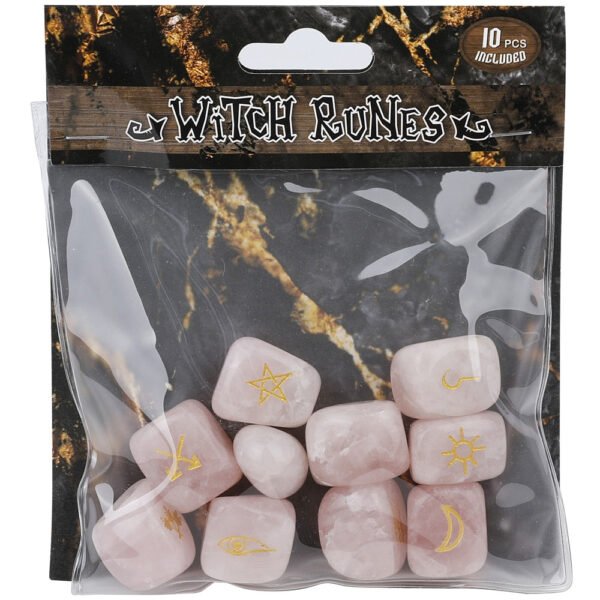 10pcs Natural Stones Crystal Quartz Rune Stones Witch Runes Divination