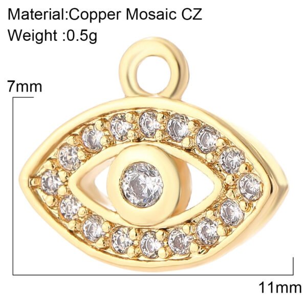 Heart Greek Eye Gold Color Pendant Charms for Diy Earrings  Evil Blue Eye Charms
