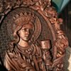 Saint Barbara Artillery Wood Carving Patron Saint Religious Mural Home Interior Wall Decor Relief Wooden Gift